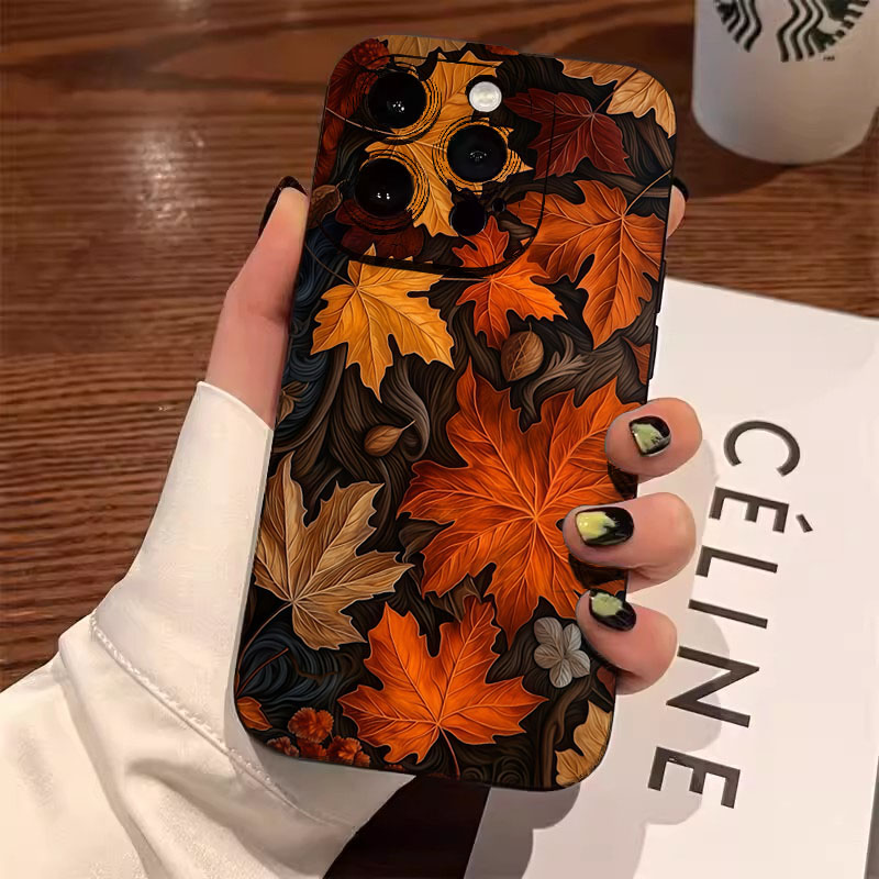 Xiaomi Poco X6 - Casing Ponsel Pola Daun Maple Musim