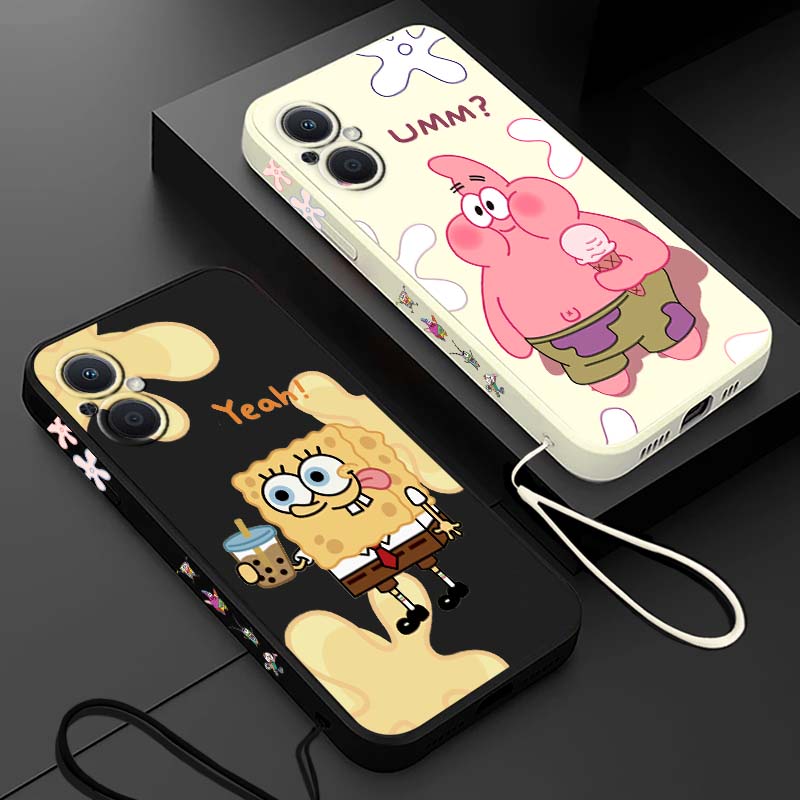Oppo Reno 12 - Casing HP Cairan Tali Karet Kiri