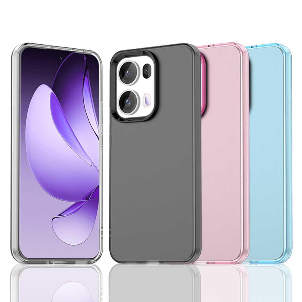 Oppo Reno 12 - Casing Transparan Matte Warna Permen Untuk