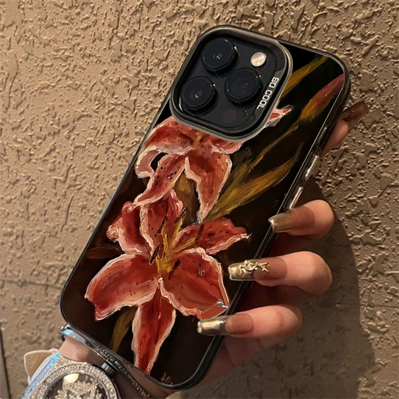Xiaomi Poco X6 - Casing Ponsel Pola Retro Bunga Lily