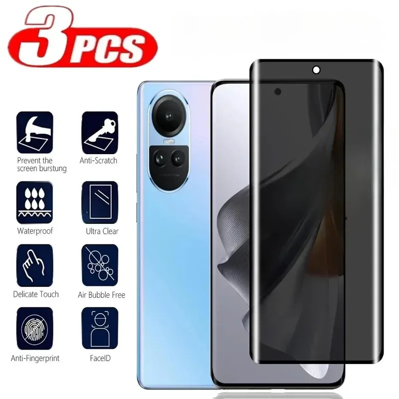 Oppo Reno 12 - Kaca privasi pelindung layar 3D, 3