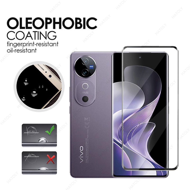 Vivo V40 - Kaca penuh 3D pelindung layar kaca,