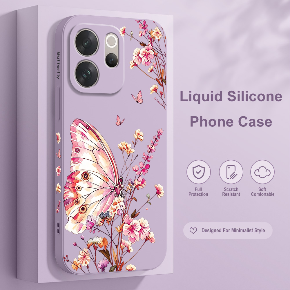 Vivo V40 - Casing Ponsel Butterfly Sprig Untuk Vivo
