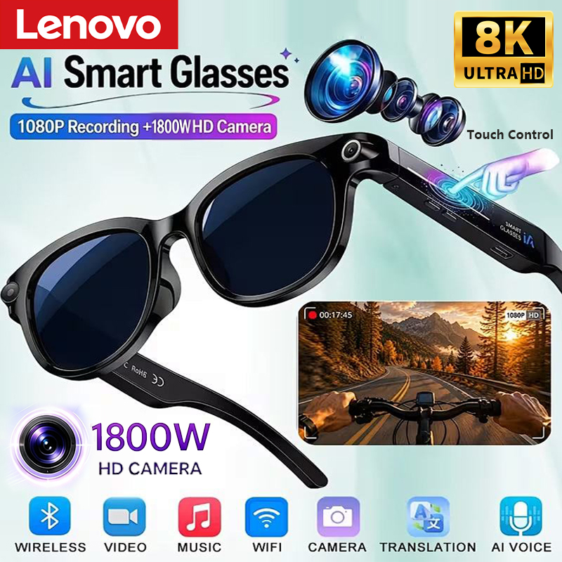 Smart Glasses Lens - Kacamata Pintar Lenovo 8K 1800W AI,