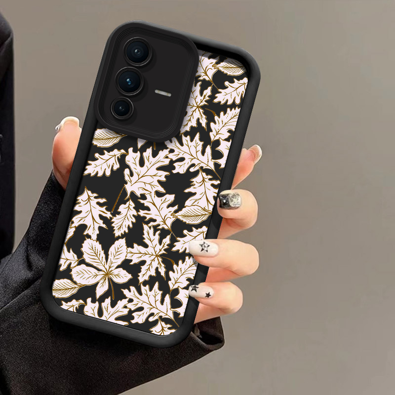 Vivo V40 - Casing Ponsel Pola Daun untuk Vivo