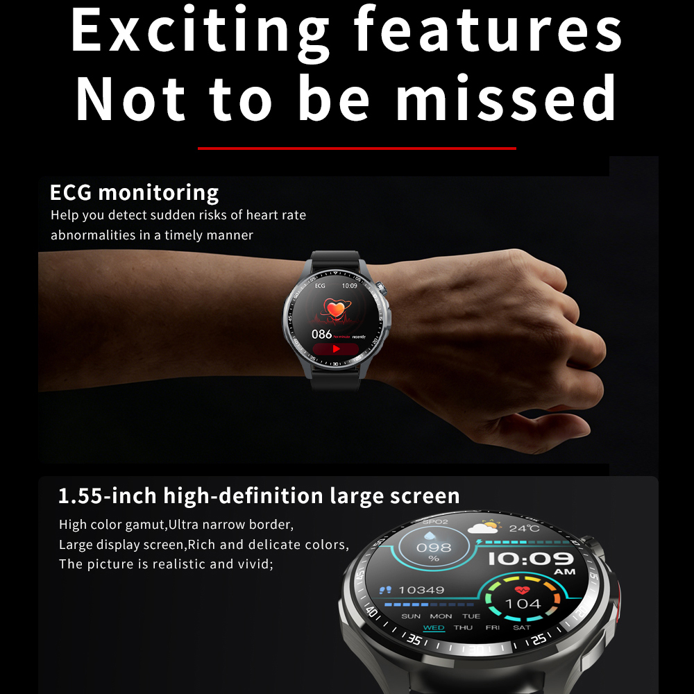 Jam Tangan Pintar Pria Layar U - Fall Detection Watch ulasan dan harga