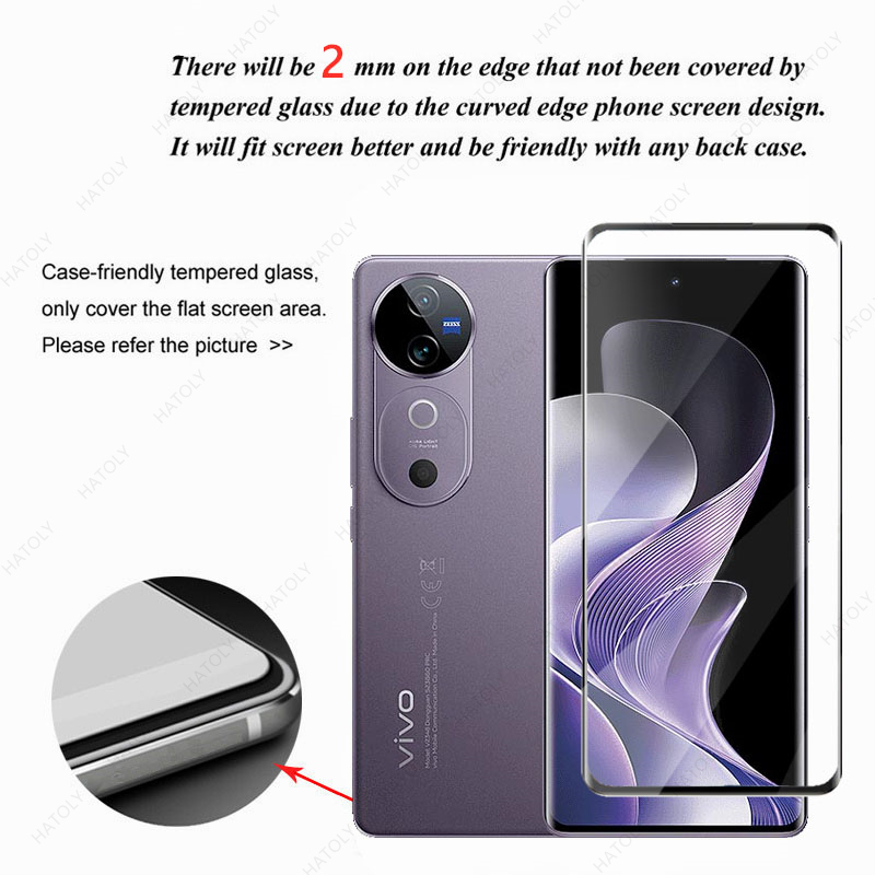 Kaca penuh 3D pelindung layar  - Vivo V40 ulasan dan harga